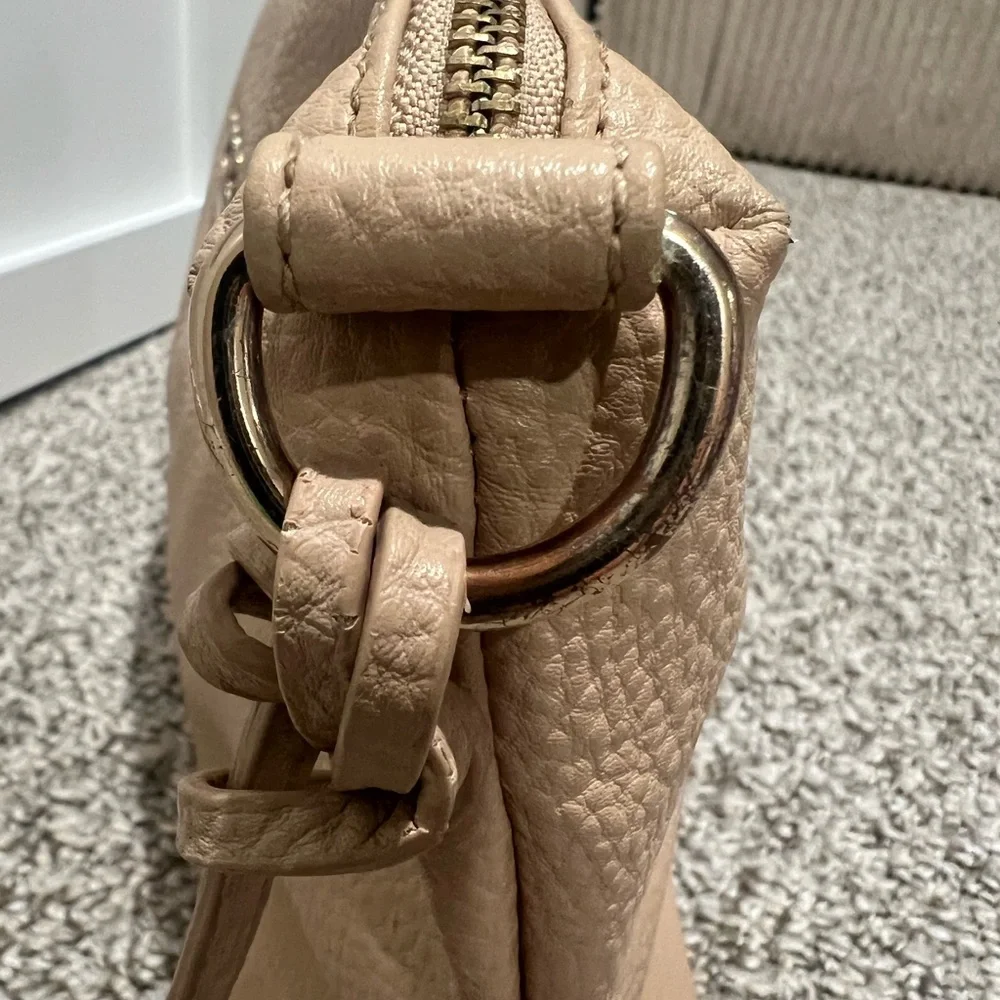 BCBG Paris Beige Bag Insert Organizer Zip Pouch Inner Tote Cosmetic Case